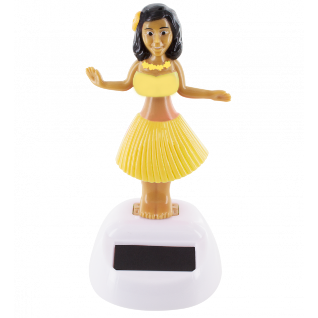 Solar-powered hula girl - Hawaïan Girl - Yellow - Pylones