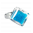 30730 - Bague en verre soufflée - Losange Nano Billes - Bleu roi