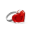 39753 - Bague en verre soufflé - Coeur Nano transparent - Rouge