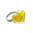 39753 - Anillo de vidrio soplado - Coeur Nano transparent - Jaune