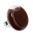 34775 - Bague en verre soufflé - Platine Giga Milk - Chocolat