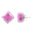 29101 - Boucles d\'oreilles clou en verre soufflé - Carré Milk - Lilas