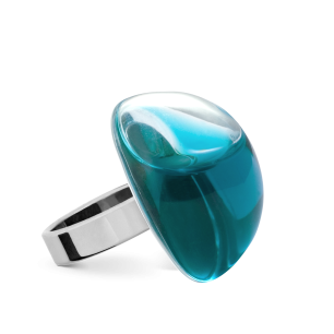 Anello in vetro - Dome Medium Transparent