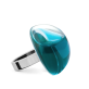 38044 - Anello in vetro - Dome Medium Transparent - Turquoise