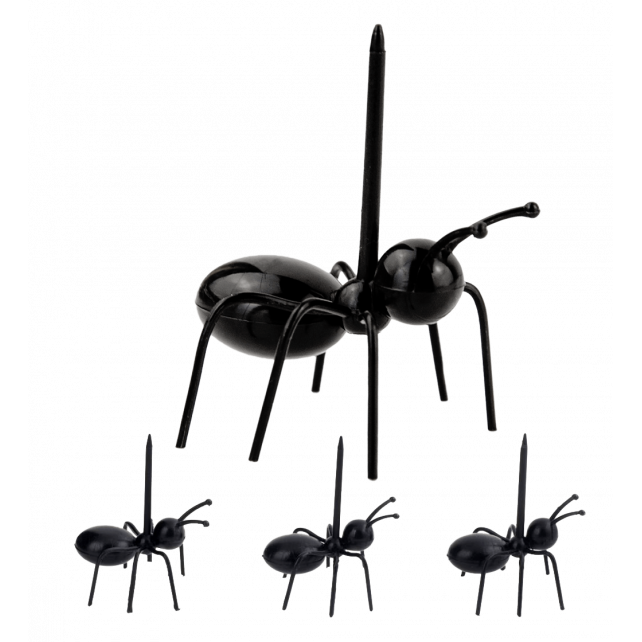 Set de 20 pics apéritif - Ant Pick Party - Noir - Pylones